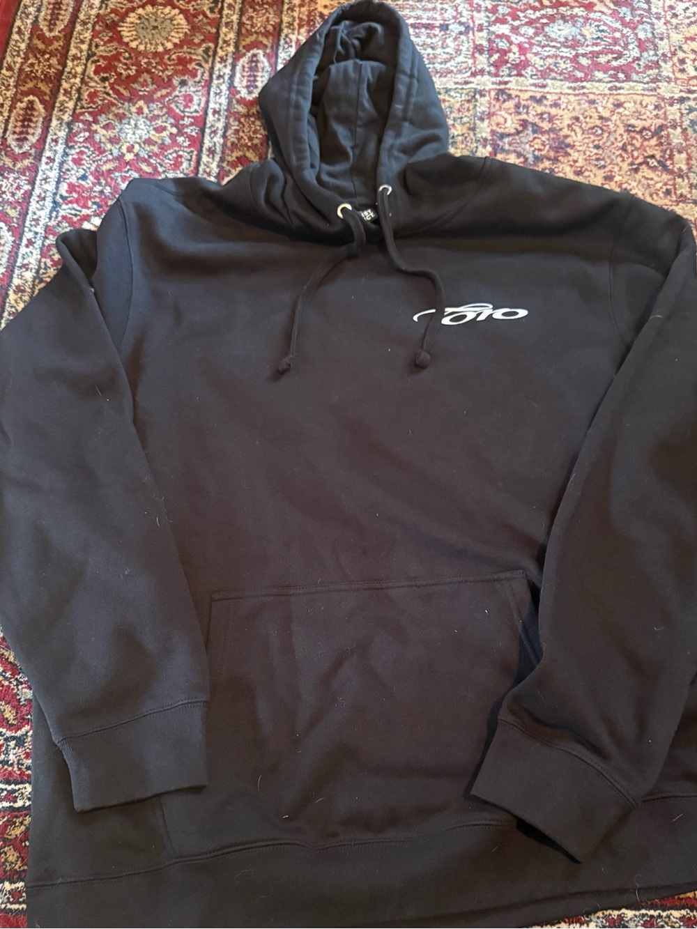 District “Toro” Black Pullover Hoodie with White Script Logo